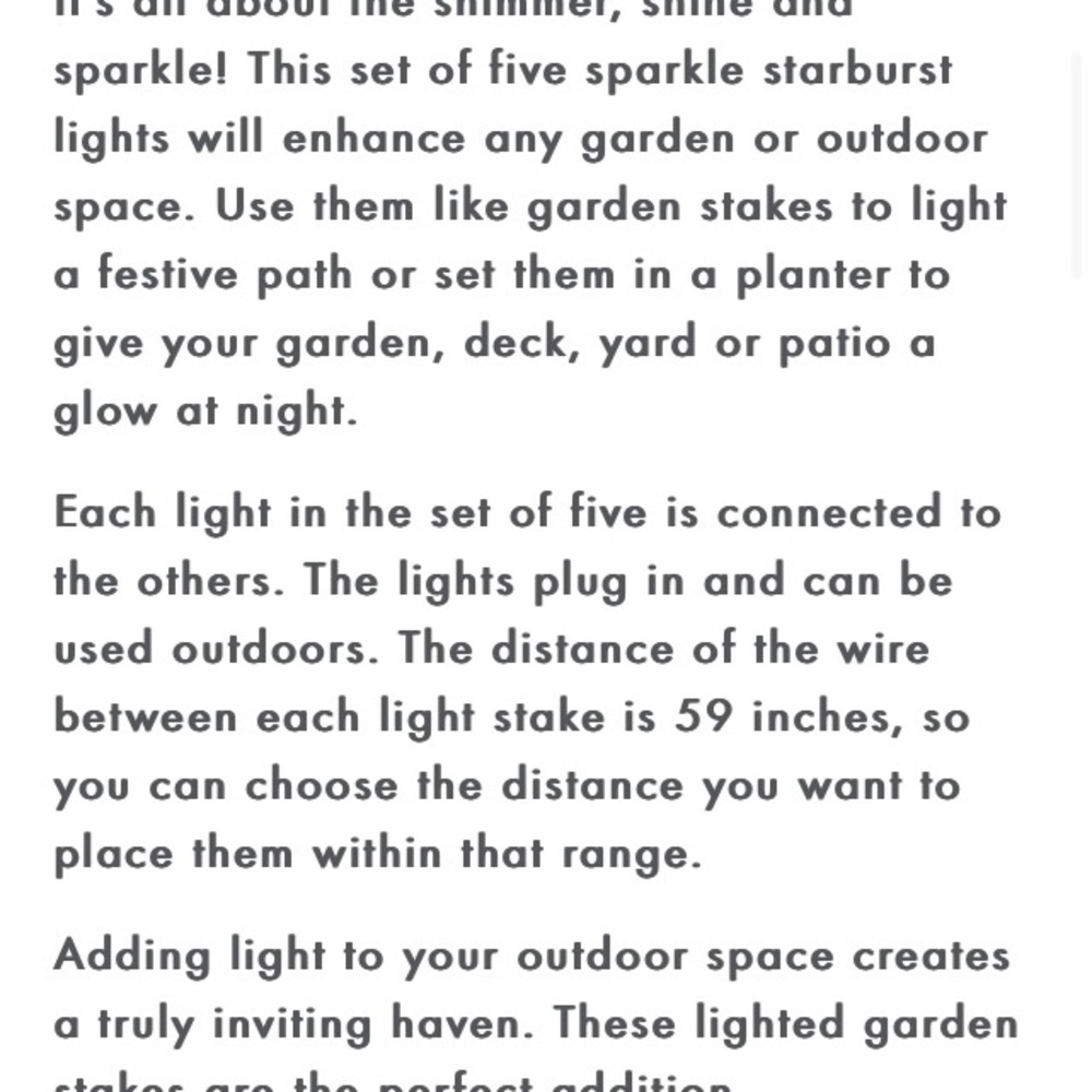 New Wind & Weather Starburst Garden Light Set 5 Pc LED Fairy Wedding Landscape - Picture 2 of 9